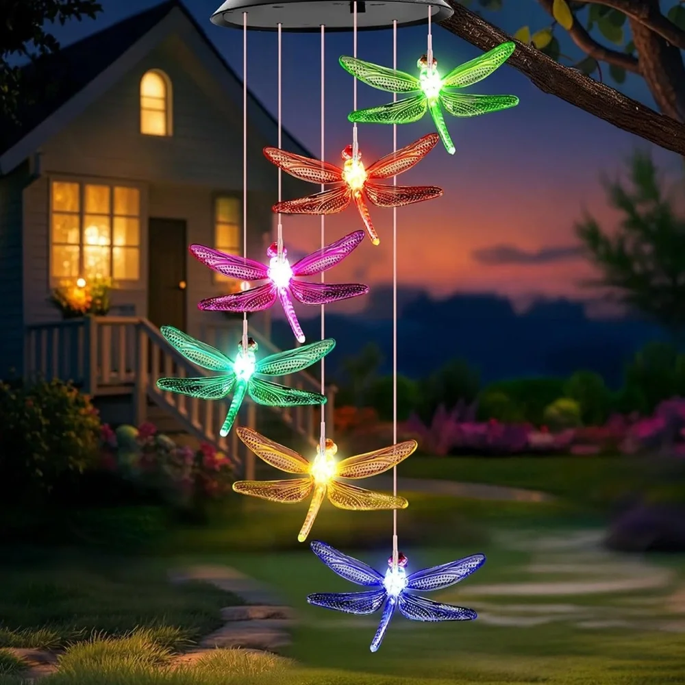 Hanging Multicolor Solar Dragonfly Party Lights